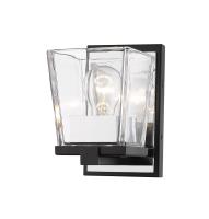 One Light Wall Sconce by Z-Lite - Bleeker Street Collection, Matte Black + Chrome Finish - 475-1S-MB-CH