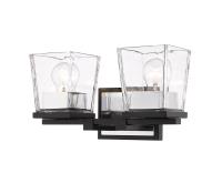 Two Light Vanity by Z-Lite - Bleeker Street Collection, Matte Black + Chrome Finish - 475-2V-MB-CH