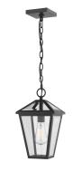 One Light Outdoor Chain Mount Ceiling Fixture by Z-Lite - Talbot Collection, Black Finish - 579CHM-BK