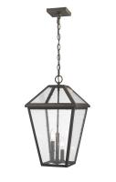 Three Light Outdoor Chain Mount Ceiling Fixture by Z-Lite - Talbot Collection, Oil Rubbed Bronze Finish - 579CHXL-ORB