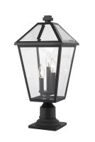 Three Light Outdoor Pier Mounted Fixture by Z-Lite - Talbot Collection, Black Finish - 579PHBR-533PM-BK