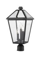 Three Light Outdoor Post Mount Fixture by Z-Lite - Talbot Collection, Black Finish - 579PHBR-BK