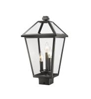 Three Light Outdoor Post Mount Fixture by Z-Lite - Talbot Collection, Black Finish - 579PHBS-BK