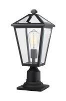 One Light Outdoor Pier Mounted Fixture by Z-Lite - Talbot Collection, Black Finish - 579PHMR-533PM-BK