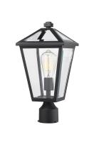 One Light Outdoor Post Mount Fixture by Z-Lite - Talbot Collection, Black Finish - 579PHMR-BK