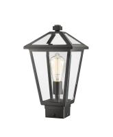 One Light Outdoor Post Mount Fixture by Z-Lite - Talbot Collection, Black Finish - 579PHMS-BK