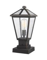One Light Outdoor Pier Mounted Fixture by Z-Lite - Talbot Collection, Oil Rubbed Bronze Finish - 579PHMS-SQPM-ORB