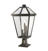 Three Light Outdoor Pier Mounted Fixture by Z-Lite - Talbot Collection, Oil Rubbed Bronze Finish - 579PHXLR-533PM-ORB