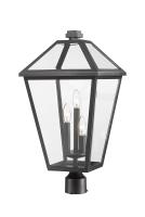 Three Light Outdoor Post Mount Fixture by Z-Lite - Talbot Collection, Black Finish - 579PHXLR-BK