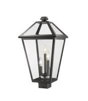 Three Light Outdoor Post Mount Fixture by Z-Lite - Talbot Collection, Black Finish - 579PHXLS-BK