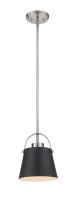 One Light Pendant by Z-Lite - Z-Studio Collection, Matte Black + Brushed Nickel Finish - 726MP-MB+BN