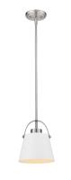 One Light Pendant by Z-Lite - Z-Studio Collection, Matte White + Brushed Nickel Finish - 726MP-MW+BN
