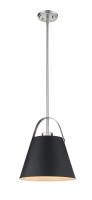 One Light Pendant by Z-Lite - Z-Studio Collection, Matte Black + Brushed Nickel Finish - 726P-MB+BN