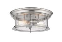 Two Light Flush Mount by Z-Lite - Sonna Collection, Brushed Nickel Finish - 727F13-BN