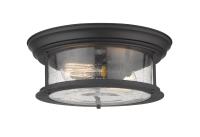 Two Light Flush Mount by Z-Lite - Sonna Collection, Matte Black Finish - 727F13-MB