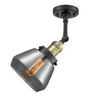One Light Semi-Flush Mount by Innovations - Franklin Restoration Collection, Black Antique Brass Finish - 201F-BAB-G173