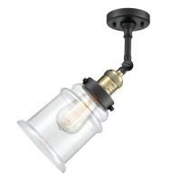 One Light Semi-Flush Mount by Innovations - Franklin Restoration Collection, Black Antique Brass Finish - 201F-BAB-G182