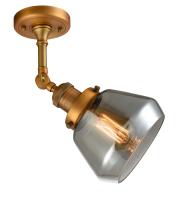 LED Semi-Flush Mount by Innovations - Franklin Restoration Collection, Brushed Brass Finish - 201F-BB-G173-LED