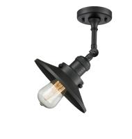 One Light Semi-Flush Mount by Innovations - Franklin Restoration Collection, Matte Black Finish - 201F-BK-M6