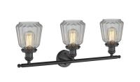 Three Light Bath Vanity by Innovations - Franklin Restoration Collection, Matte Black Finish - 205-BK-G142