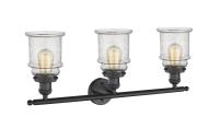 Three Light Bath Vanity by Innovations - Franklin Restoration Collection, Matte Black Finish - 205-BK-G184