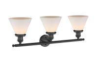 Three Light Bath Vanity by Innovations - Franklin Restoration Collection, Matte Black Finish - 205-BK-G41