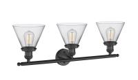 Three Light Bath Vanity by Innovations - Franklin Restoration Collection, Matte Black Finish - 205-BK-G42