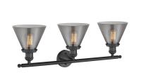 Three Light Bath Vanity by Innovations - Franklin Restoration Collection, Matte Black Finish - 205-BK-G43