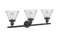 Three Light Bath Vanity by Innovations - Franklin Restoration Collection, Matte Black Finish - 205-BK-G44