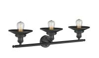 Three Light Bath Vanity by Innovations - Franklin Restoration Collection, Matte Black Finish - 205-BK-M6