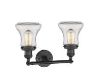 Two Light Bath Vanity by Innovations - Franklin Restoration Collection, Matte Black Finish - 208-BK-G192