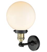 LED Wall Sconce by Innovations - Franklin Restoration Collection, Black Antique Brass Finish - 203-BAB-G201-8-LED