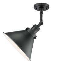 One Light Semi-Flush Mount by Innovations - Franklin Restoration Collection, Matte Black Finish - 201F-BK-M10-BK