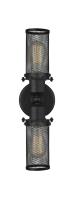 Two Light Bath Vanity by Innovations - Austere Collection, Matte Black Finish - 900-2W-BK-CE219-BK