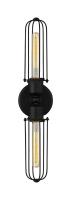 Two Light Bath Vanity by Innovations - Austere Collection, Matte Black Finish - 900-2W-BK-CE225-BK