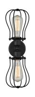 Two Light Bath Vanity by Innovations - Austere Collection, Matte Black Finish - 900-2W-BK-CE513-BK