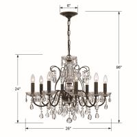 Eight Light Chandelier by Crystorama - Butler Collection, English Bronze Finish - 3028-EB-CL-MWP