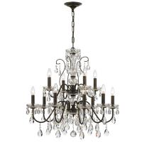 12 Light Chandelier by Crystorama - Butler Collection, English Bronze Finish - 3029-EB-CL-MWP