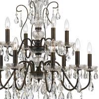12 Light Chandelier by Crystorama - Butler Collection, English Bronze Finish - 3029-EB-CL-MWP