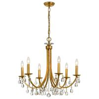 Six Light Chandelier by Crystorama - Bridgehampton Collection, Antique Gold Finish - 8826-GA-CL-MWP
