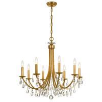 Eight Light Chandelier by Crystorama - Bridgehampton Collection, Antique Gold Finish - 8828-GA-CL-MWP