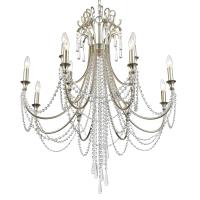 12 Light Chandelier by Crystorama - Arcadia Collection, Antique Silver Finish - ARC-1909-SA-CL-MWP