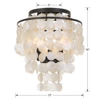 Three Light Flush Mount by Crystorama - Brielle Collection, Dark Bronze Finish - BRI-3003-DB