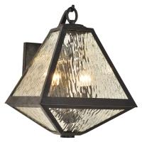 Two Light Outdoor Wall Sconce by Crystorama - Glacier Collection, Black Charcoal Finish - GLA-9722-WT-BC