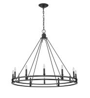 12 Light Chandelier by Z-Lite - Dennison Collection, Matte Black Finish - 4005-12MB