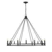 16 Light Chandelier by Z-Lite - Dennison Collection, Matte Black Finish - 4005-16MB