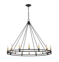 16 Light Chandelier by Z-Lite - Dennison Collection, Matte Black Finish - 4005-16MB