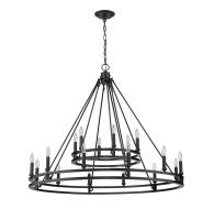 18 Light Chandelier by Z-Lite - Dennison Collection, Matte Black Finish - 4005-18MB