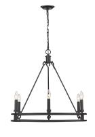 Six Light Chandelier by Z-Lite - Dennison Collection, Matte Black Finish - 4005-6MB