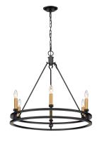Six Light Chandelier by Z-Lite - Dennison Collection, Matte Black Finish - 4005-6MB